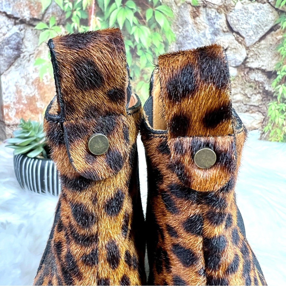 VERONICA BEARD Coastal Cowgirl Landon Leopard Print Calf-Hair Ankle Boots, 37.5 - Picture 14 of 15